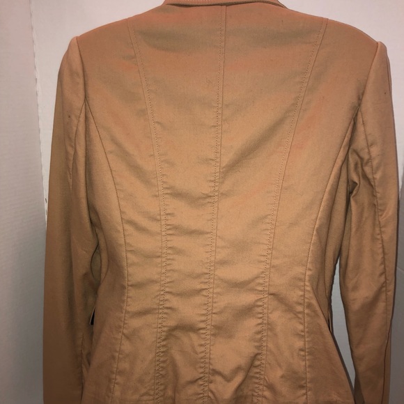 PRICH ladies cotton blazer silver buttons partially lined tan single button - Picture 5 of 7